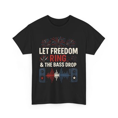 Independence Day Music Tee, Let Freedom Ring Shirt, Patriotic Cotton T-Shirt, Summer Celebration Top, Concert Outfit, Gift for Music Lovers