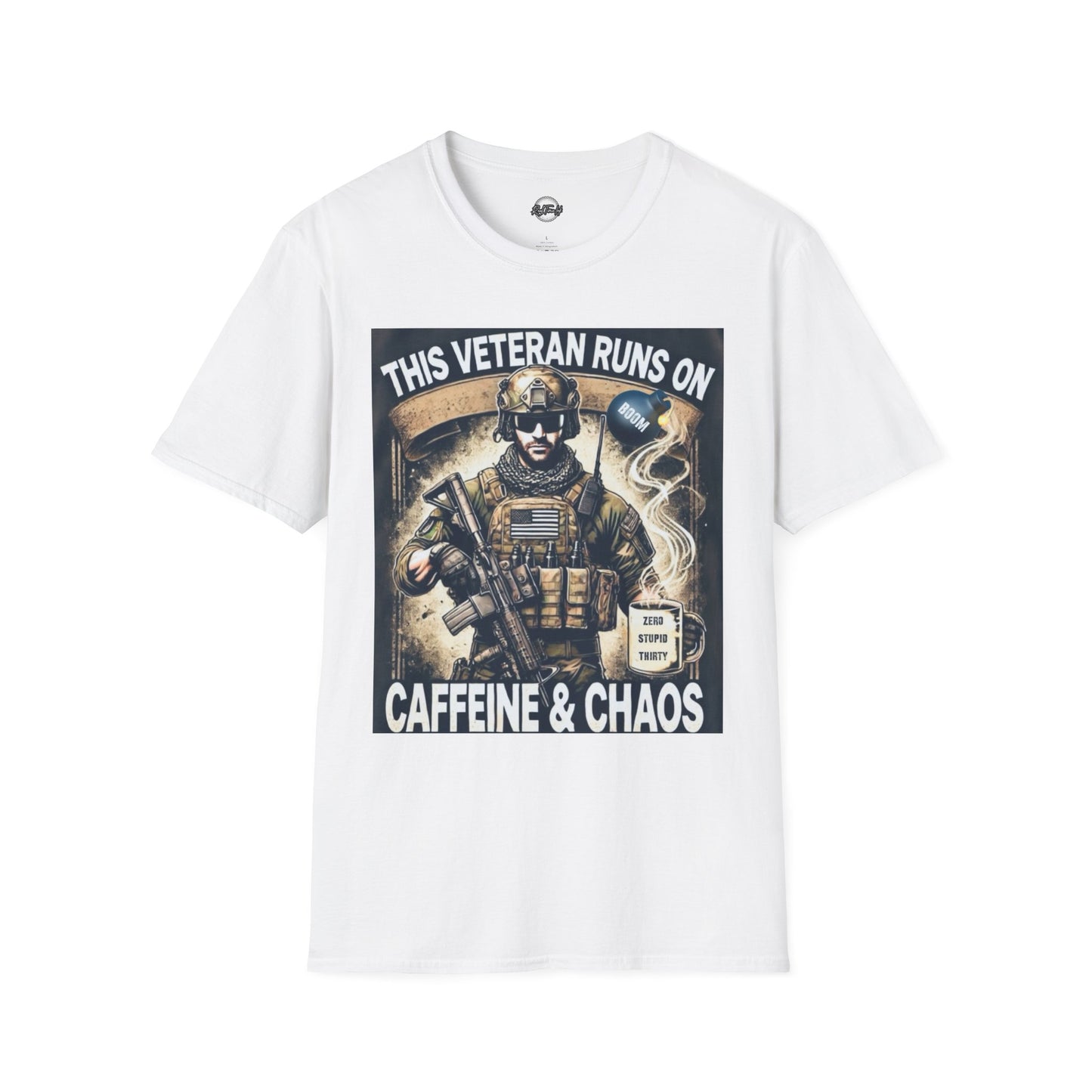 Veteran Caffeine & Chaos Unisex T-Shirt