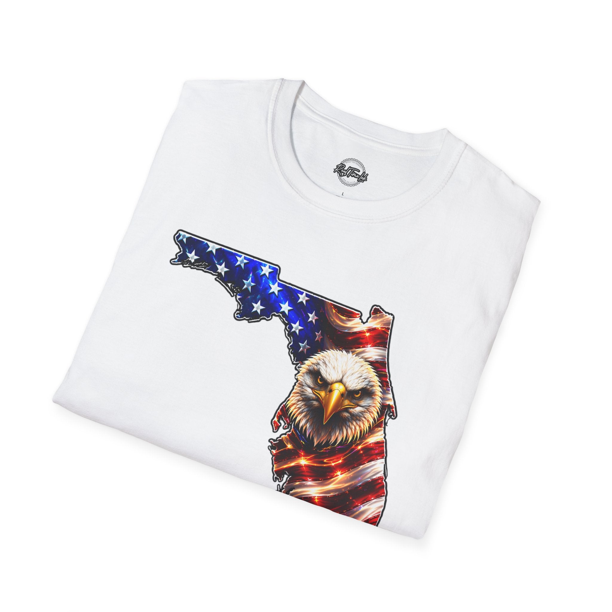 Florida Flag Eagle T-Shirt — American Flag State Outline Tee