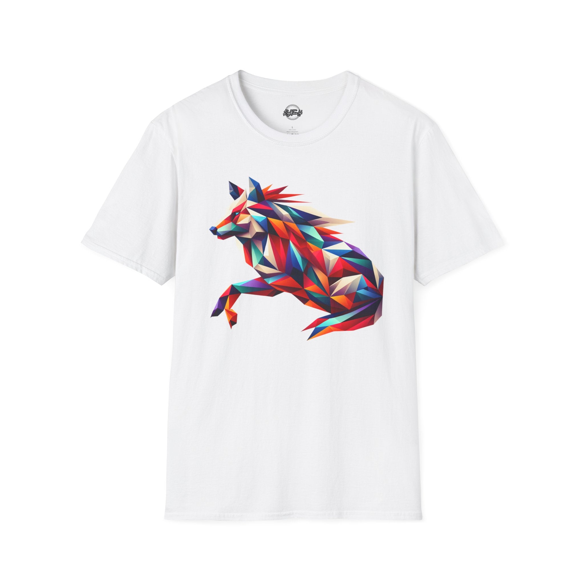 Colorful Geometric Wolf T-Shirt | Unisex Softstyle Tee