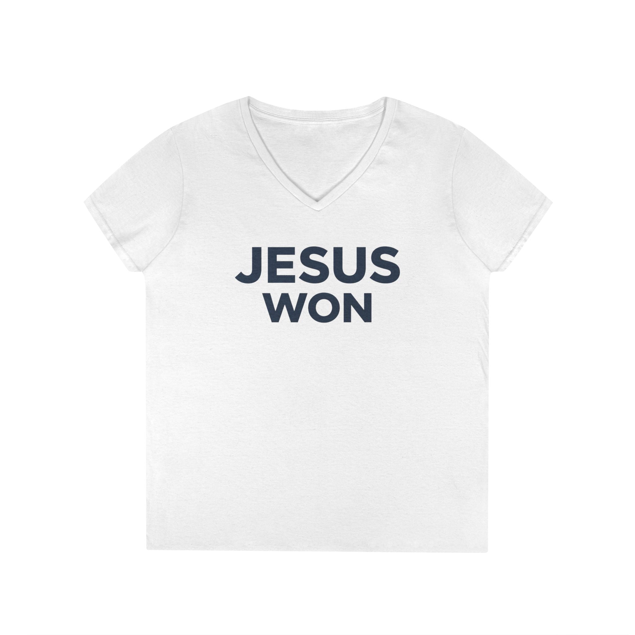 Jesus Won womens V-Neck Tee