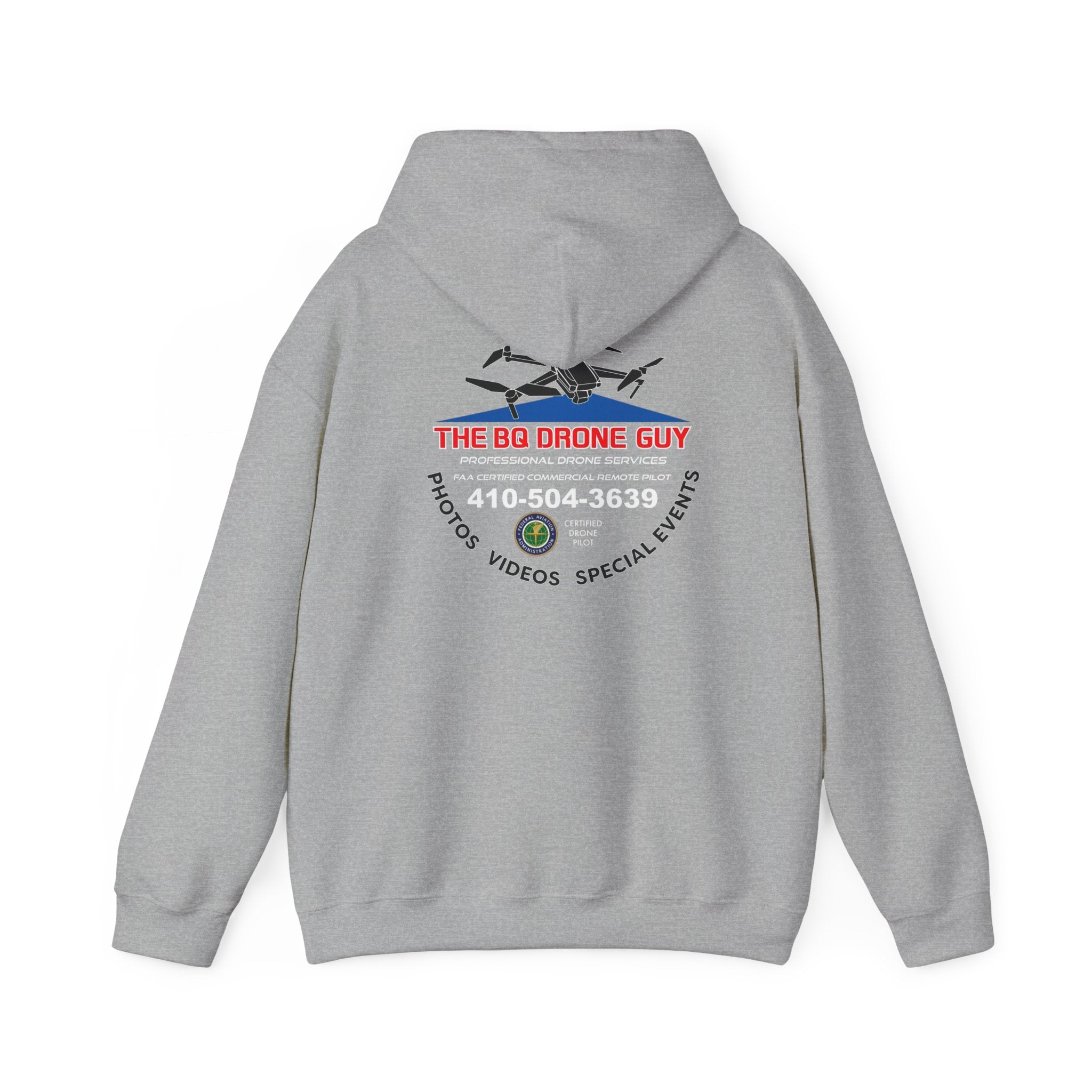 The BQ drone guy Hoodie - "The BQ Drone Guy Logo Back & Chest