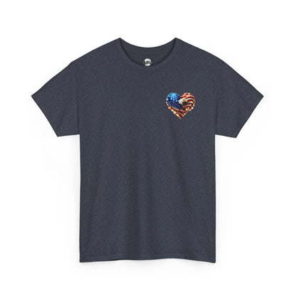 Patriotic Unisex Heavy Cotton Tee - God Country Family, Independence Day Shirt, Veteran Gift, Family Gathering Tee, Fourth of July Clothing