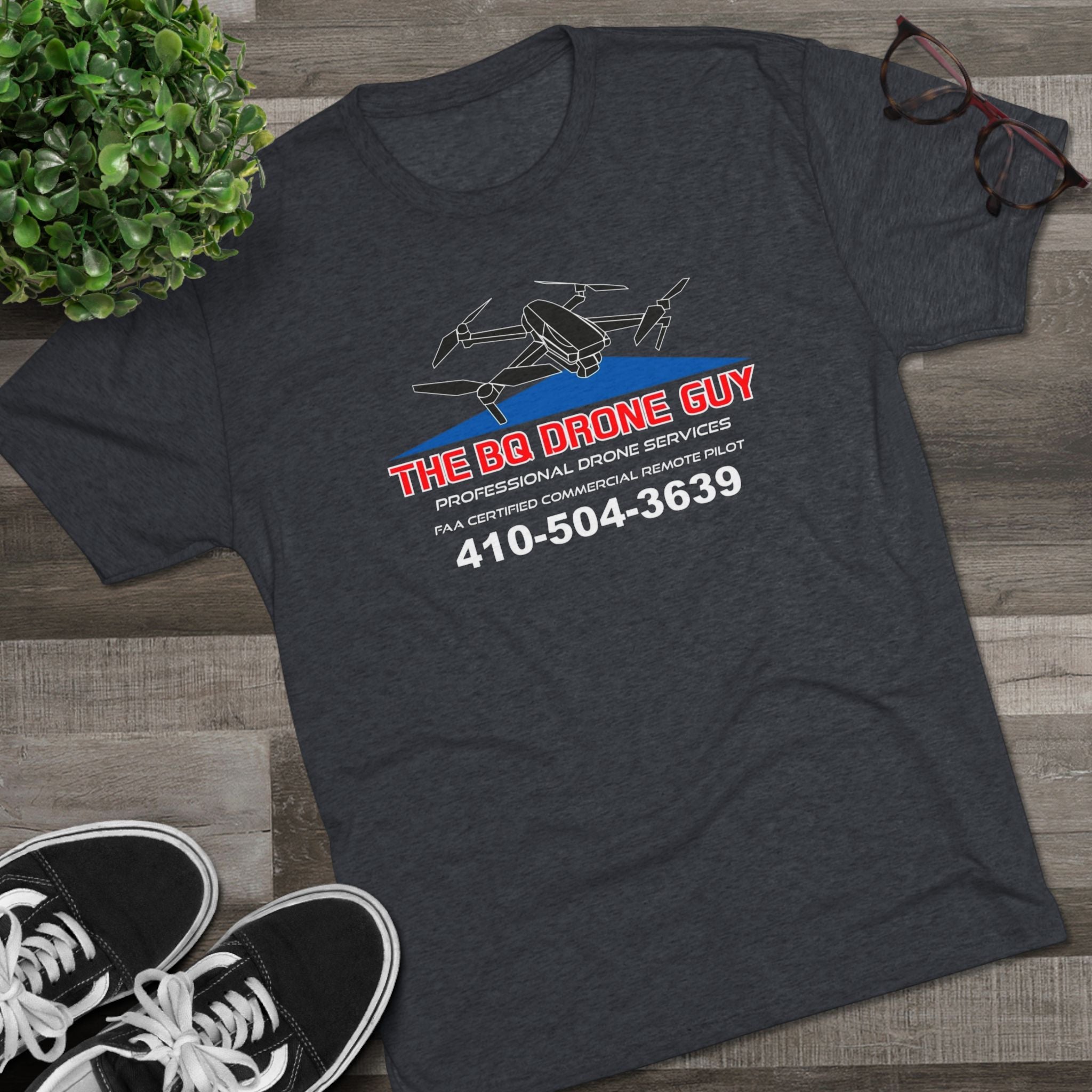 The BQ Drone guy Drone Service T‑Shirt — “The BG Drone Guy” Logo & Phone Number
