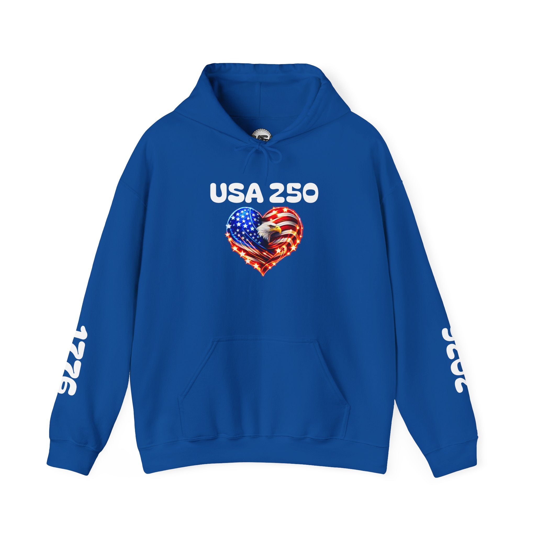 USA 250 Heart Flag Hoodie — 1776 & 2026 Patriotic Anniversary Sweatshirt