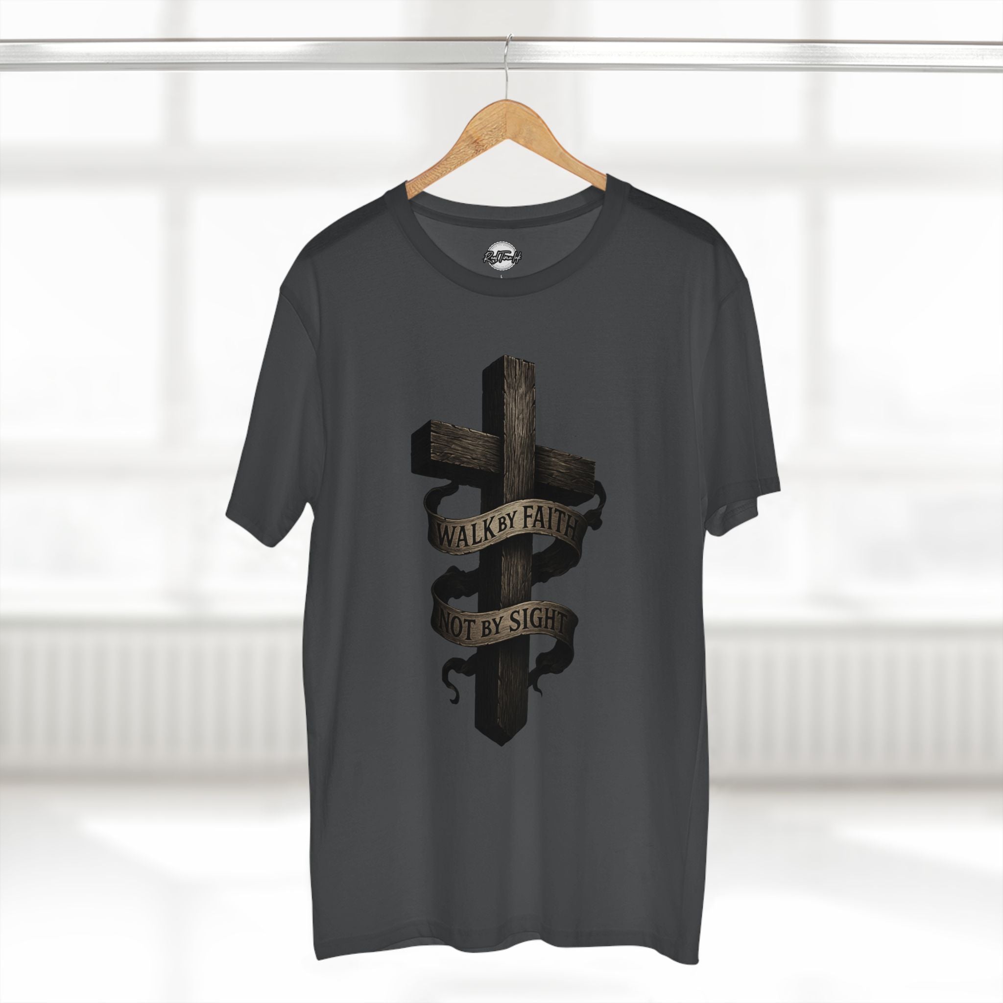 Faith Cross T-Shirt — "Walk by Faith, Not by Sight" Christian Tee
