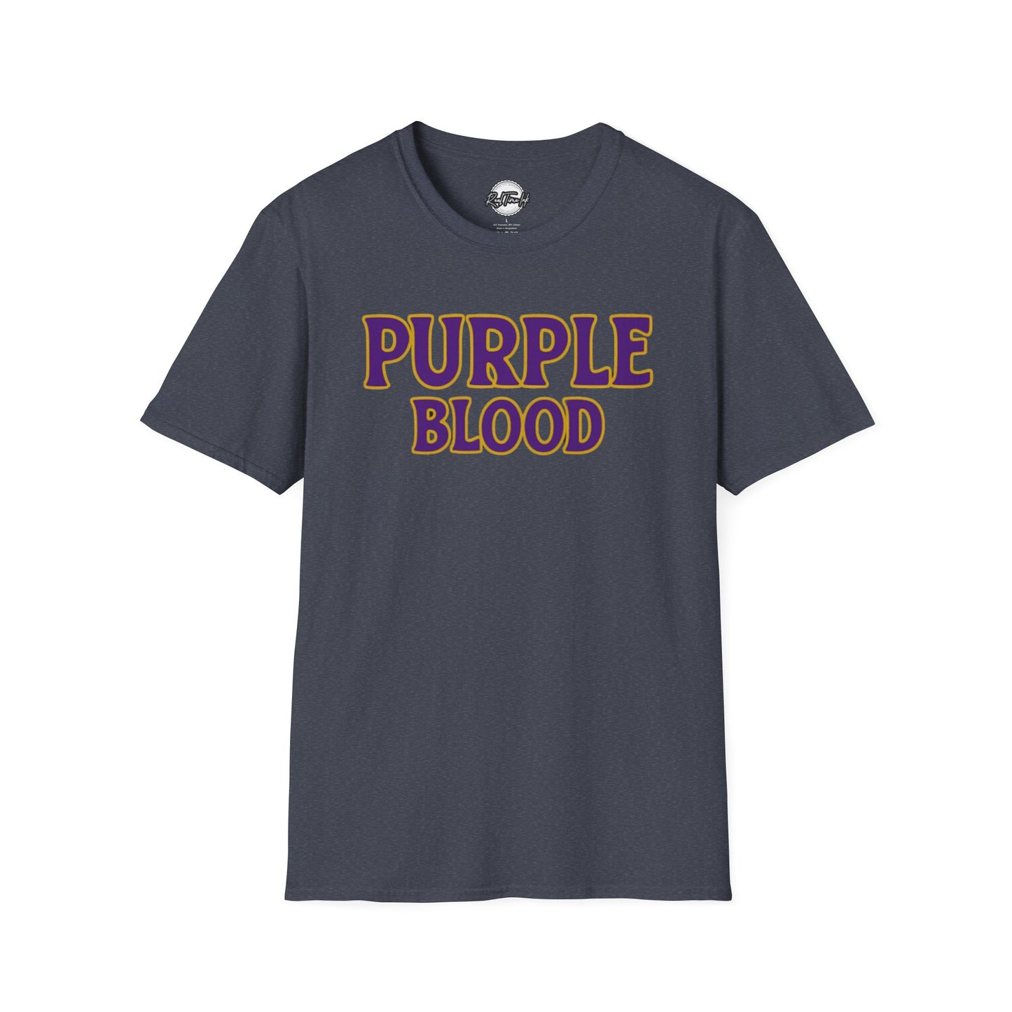 Purple Blood Graphic T-Shirt | Unisex Softstyle Tee for Fans, Casual Wear, Gift Ideas, Birthday, Halloween, Sports Events