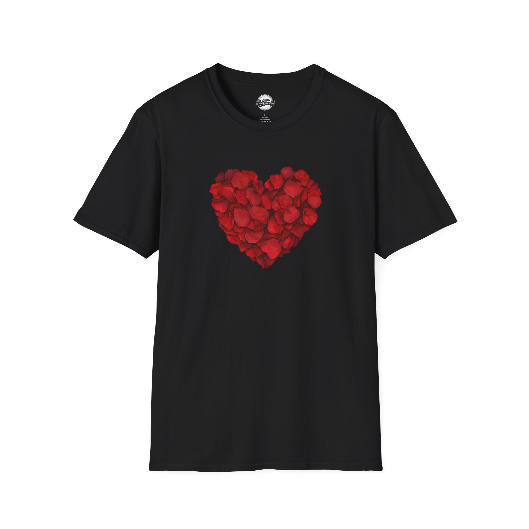 Rose Petal Heart T-Shirt — Romantic Valentine's Day Tee