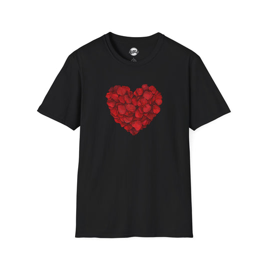 Rose Petal Heart T-Shirt — Romantic Valentine's Day Tee