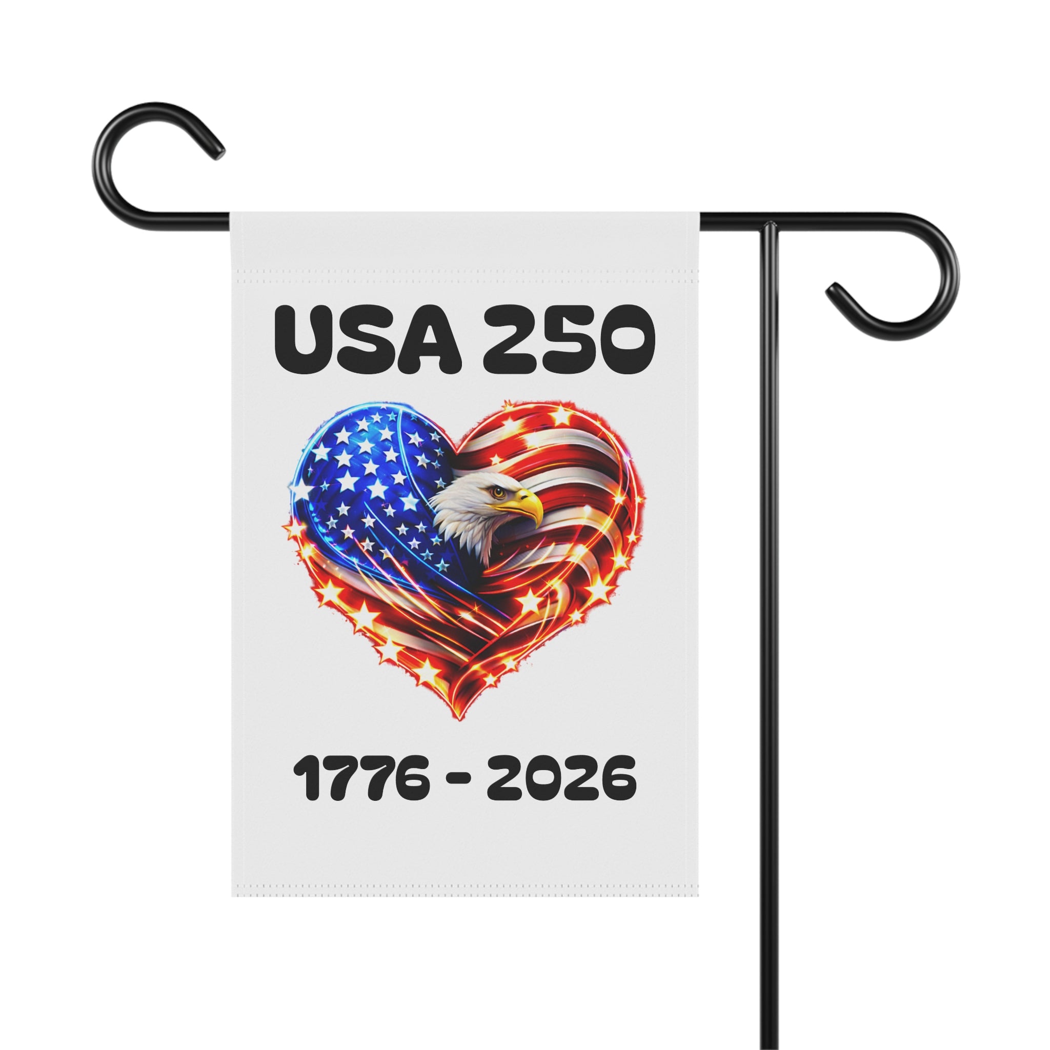 USA 250 Garden Banner — 1776-2026 Patriotic Eagle Heart Flag
