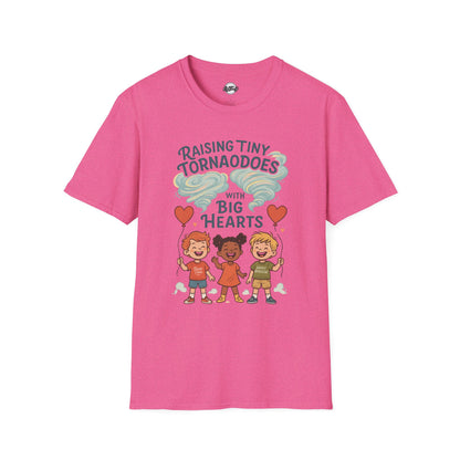 Raising Tiny Tornadoes Unisex Softstyle T-Shirt - Big Hearts Design