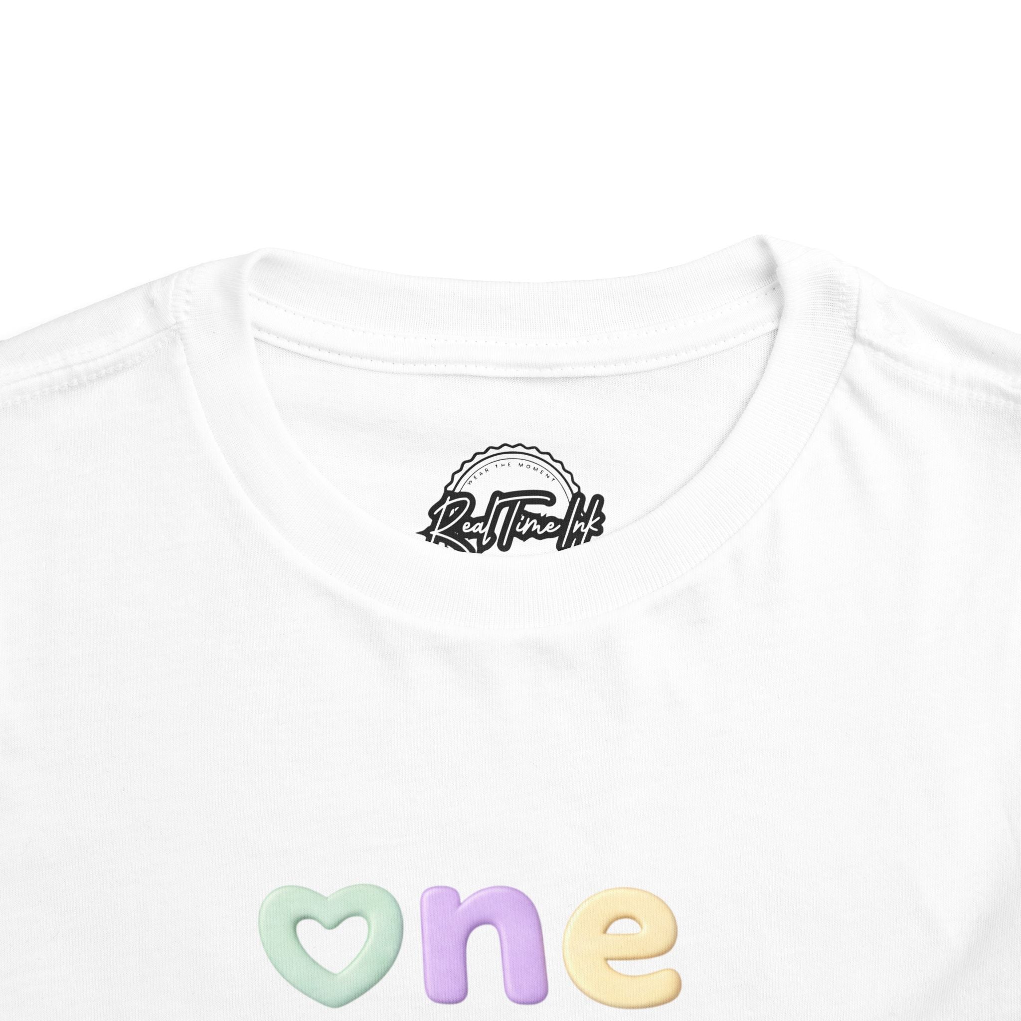 Toddler Tee – "One of a Kind" Pastel Heart Baby Shirt