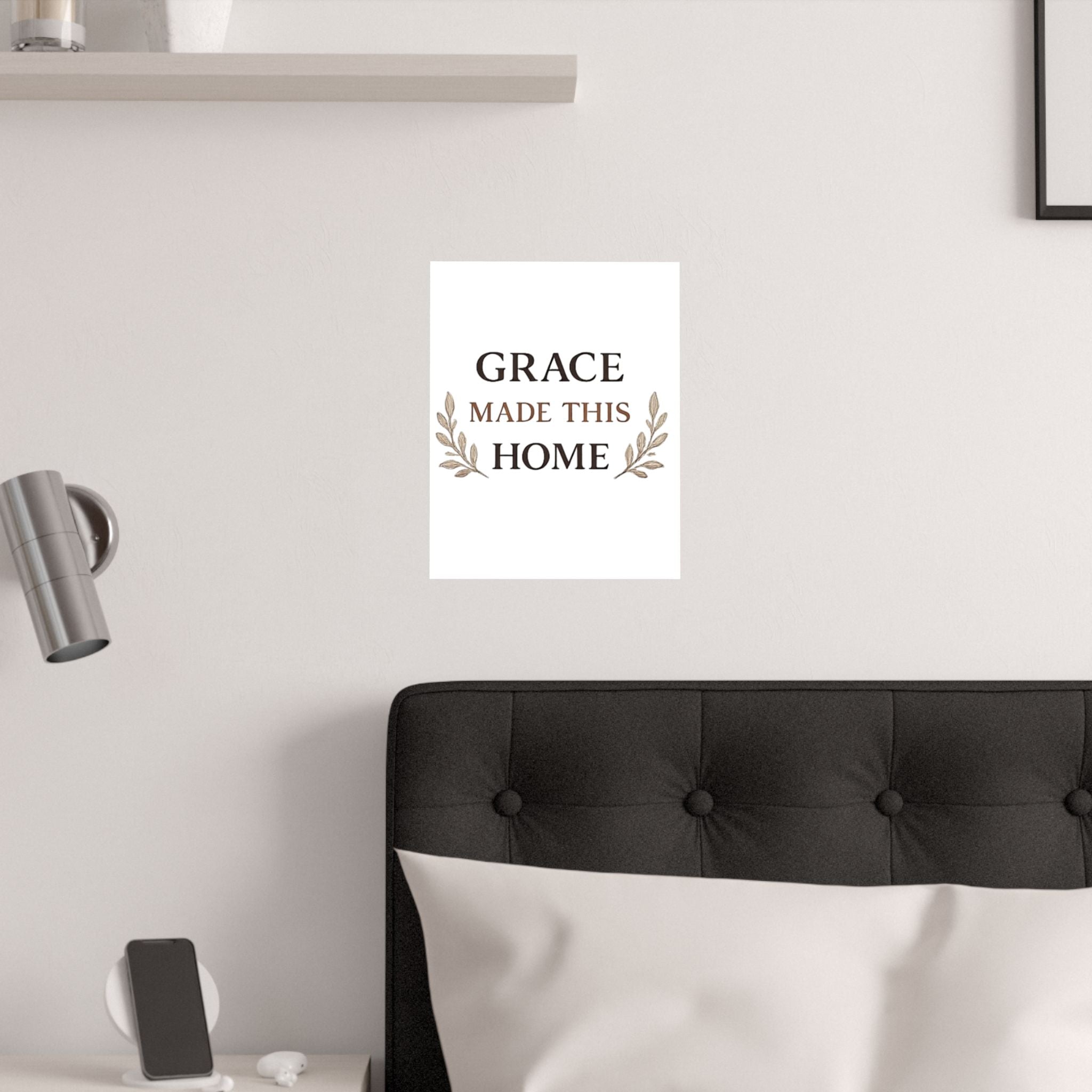 Grace Made This Home Satin Poster — Inspirational Faith Wall Art