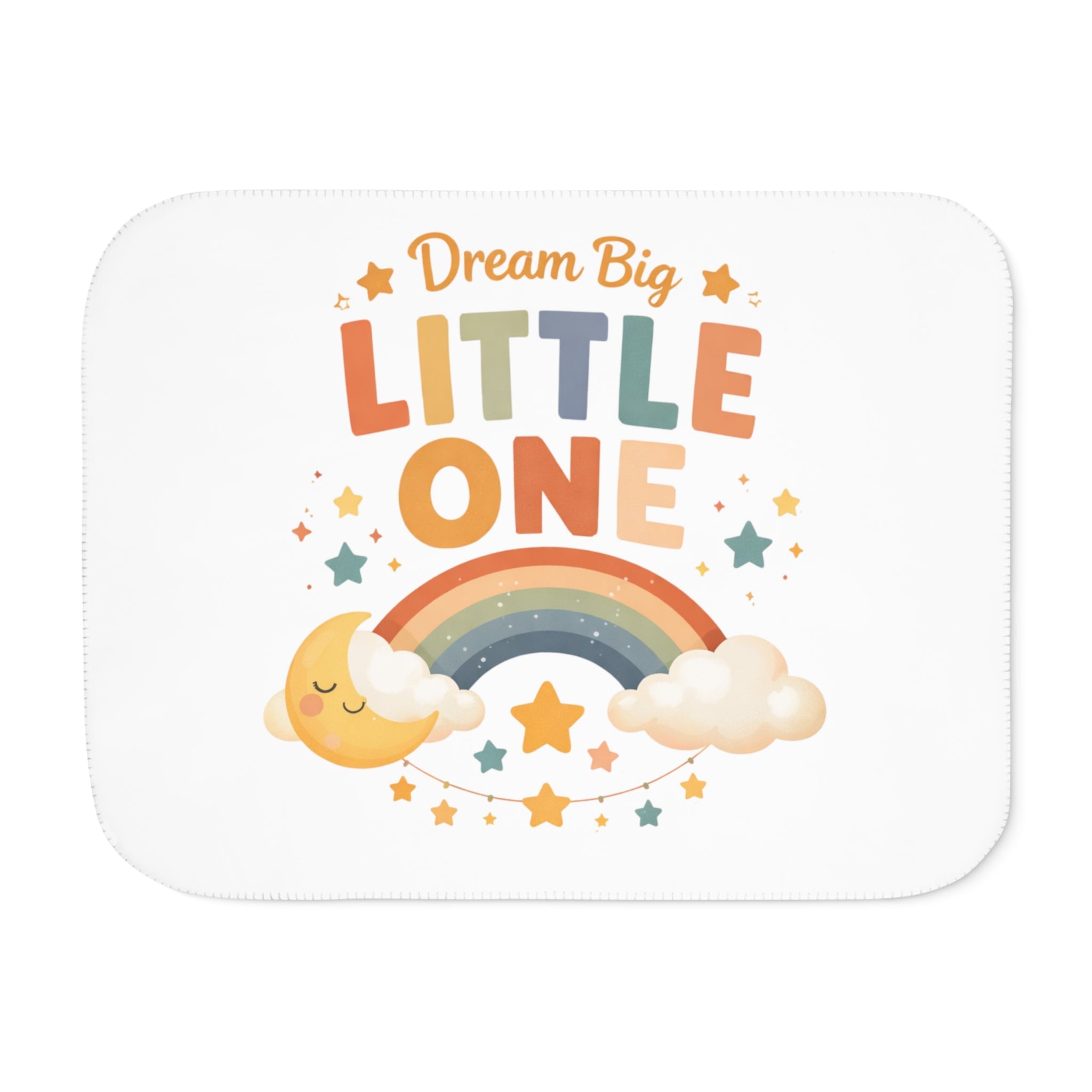 Dream Big Little One Sherpa Blanket — Baby Nursery Rainbow Throw