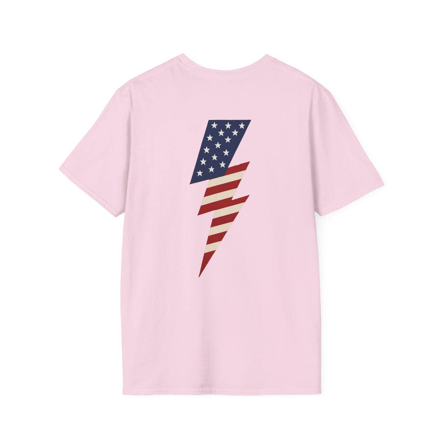 Patriotic Lightning Bolt T-Shirt, American Flag Tee, Unisex Casual Wear, Gifts for Independence Day, Fourth of July Apparel, Summer Style