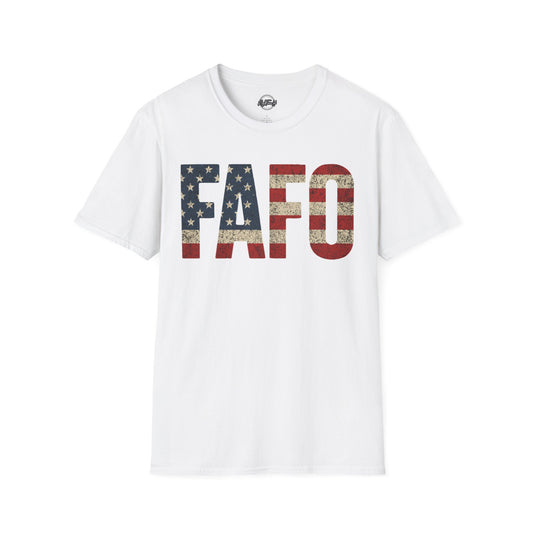 Patriotic FAFO Unisex Softstyle T-Shirt | USA Graphic Tee | Casual Wear, Gift for Holidays, Independence Day