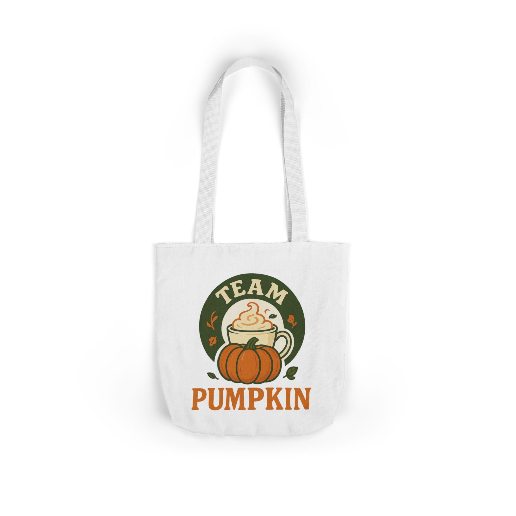 Team Pumpkin Tote Bag with 5-Color Straps, Fall Accessory, Gift for Pumpkin Lovers, Cute Bag for Festivals, Stylish Halloween Tote