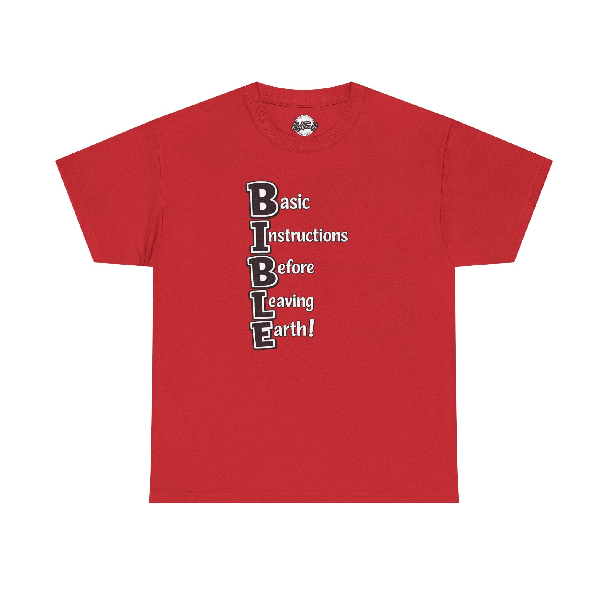 Bible Abbreviation Tee — "Basic Instructions Before Leaving Earth" Christian T-Shirt