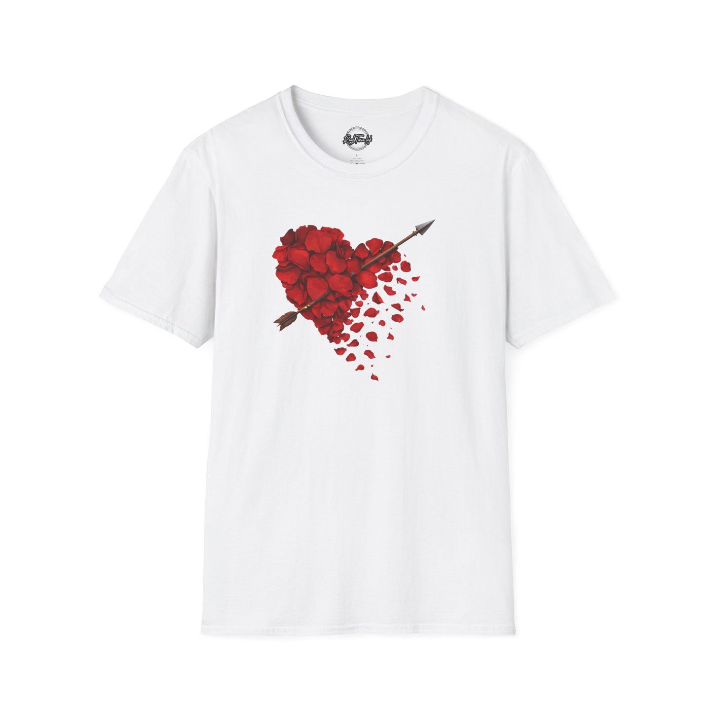 Rose Petal Heart T-Shirt — Arrow-Pierced Romantic Valentine Tee