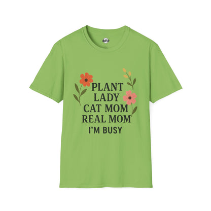 Busy Plant Lady Unisex T-Shirt – Perfect Gift for Cat Moms