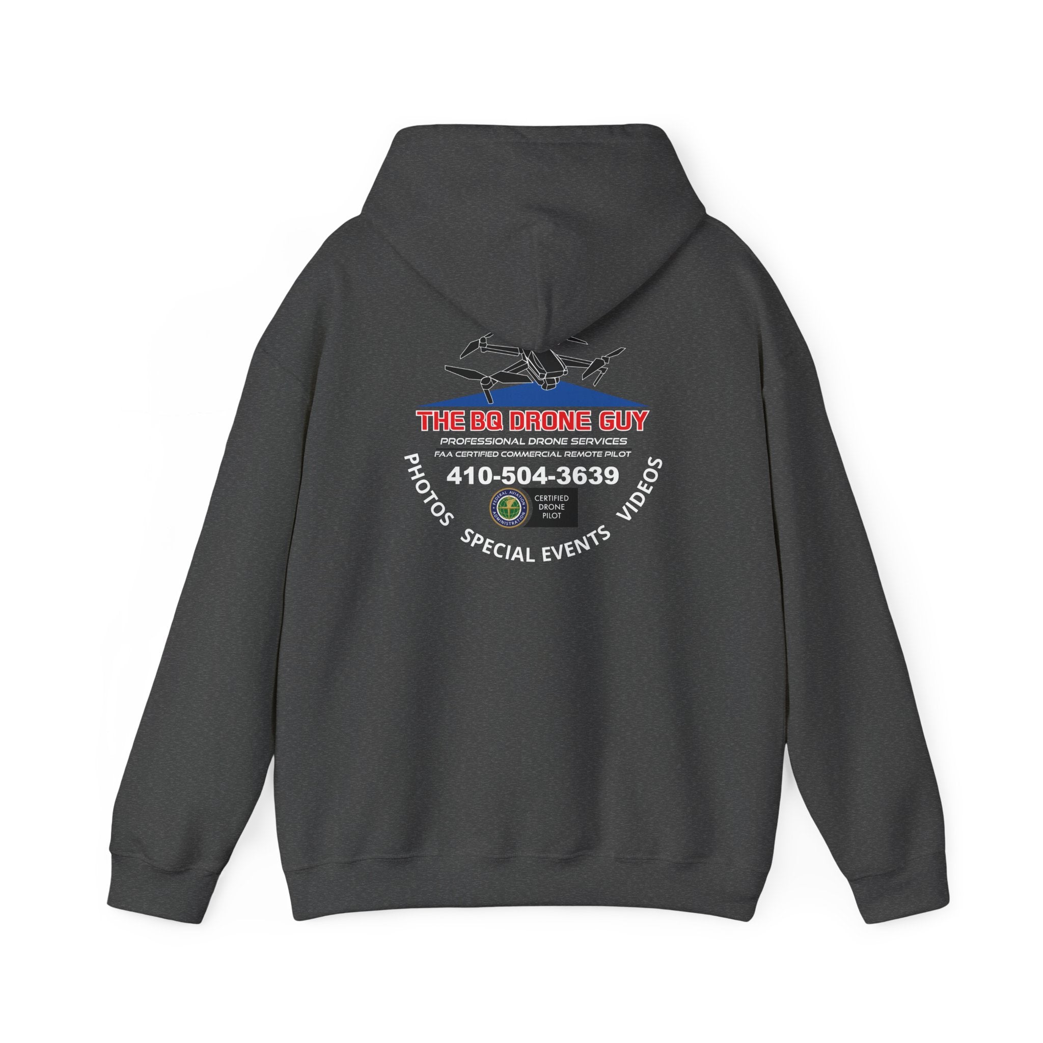The BQ drone guy Hoodie - "The BQ Drone Guy Logo Back & Chest