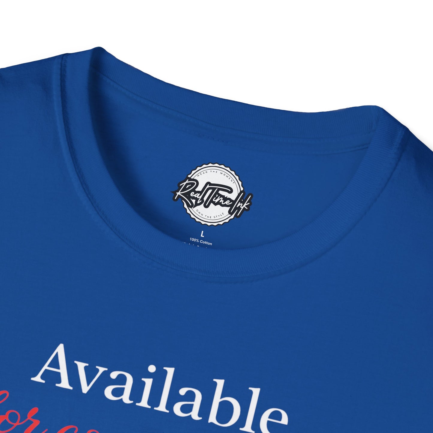 Available For Commitment Not Convenience T-Shirt — Inspirational Feminine Script Tee