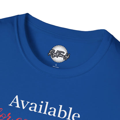 Available For Commitment Not Convenience T-Shirt — Inspirational Feminine Script Tee