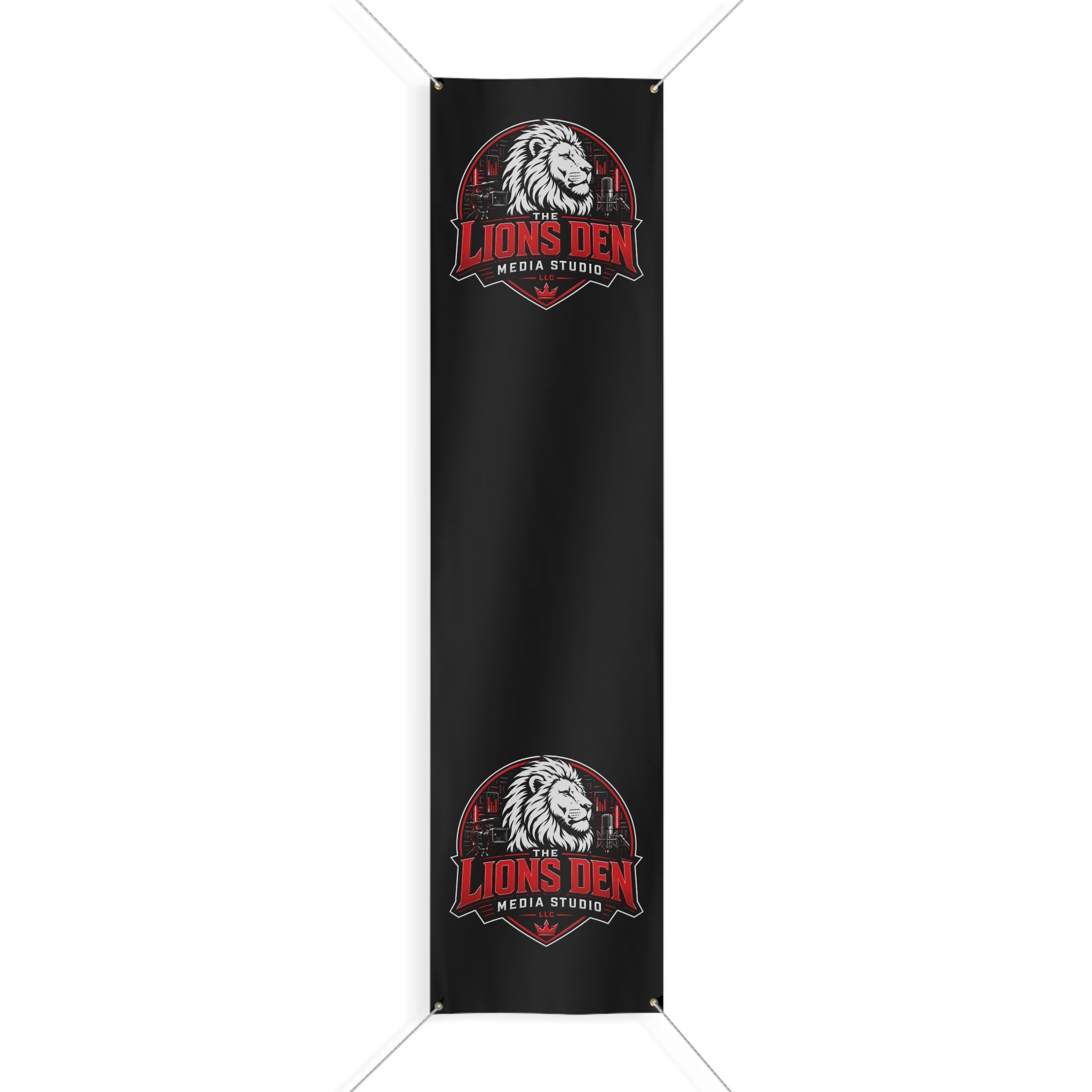 The Lions Den Media Studio Matte Banner