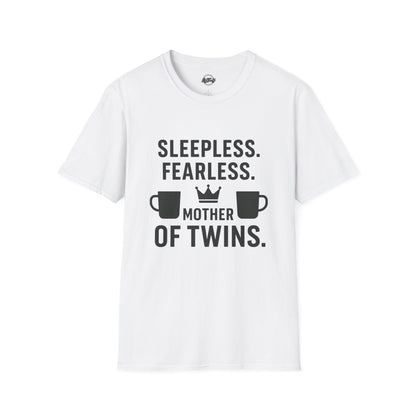 Sleepless Fearless Mother of Twins Unisex Softstyle T-Shirt