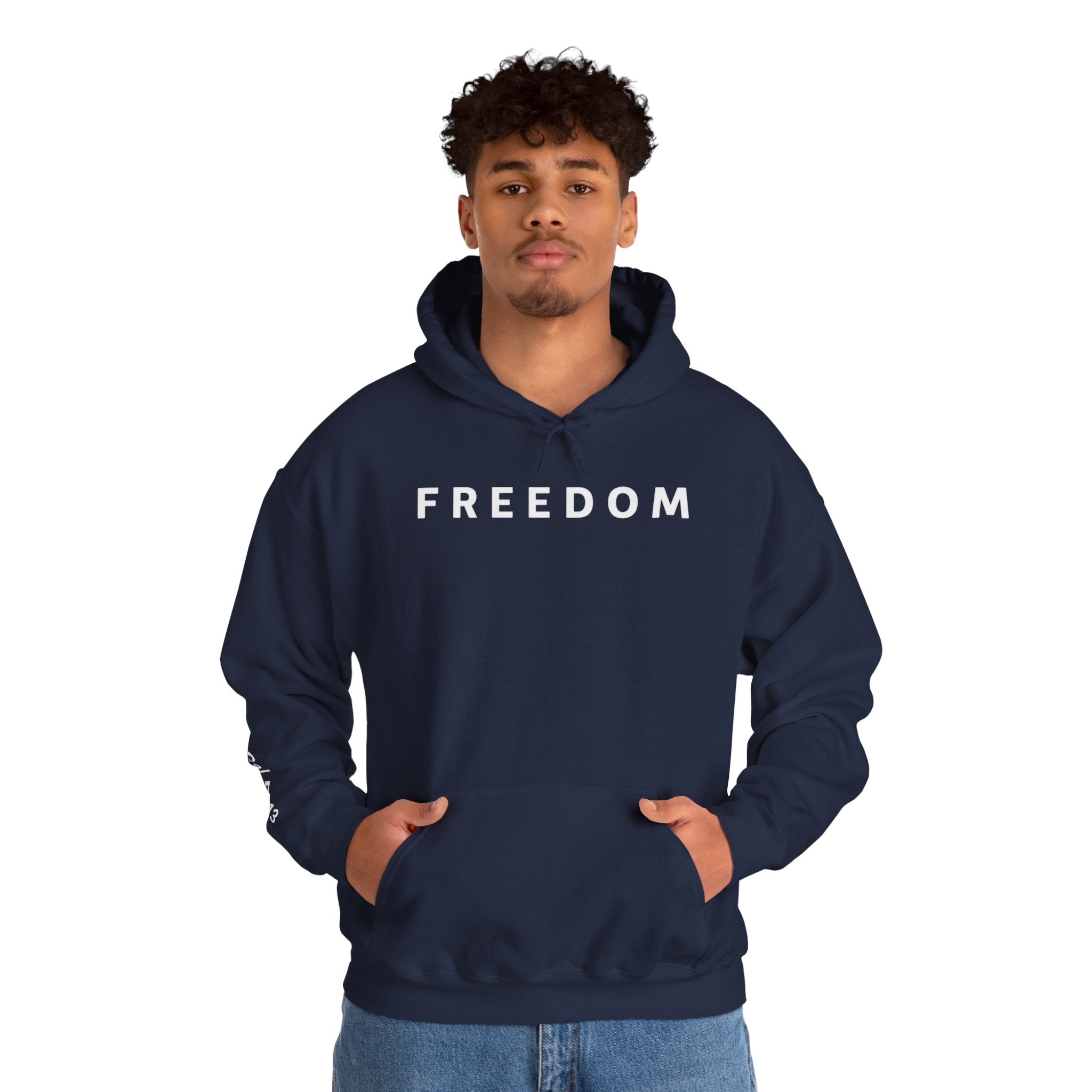 Freedom Hooded Sweatshirt, Cozy Sweatshirt, Religious Apparel, Inspirational Gift, Casual Outfit, Unisex Hoodie