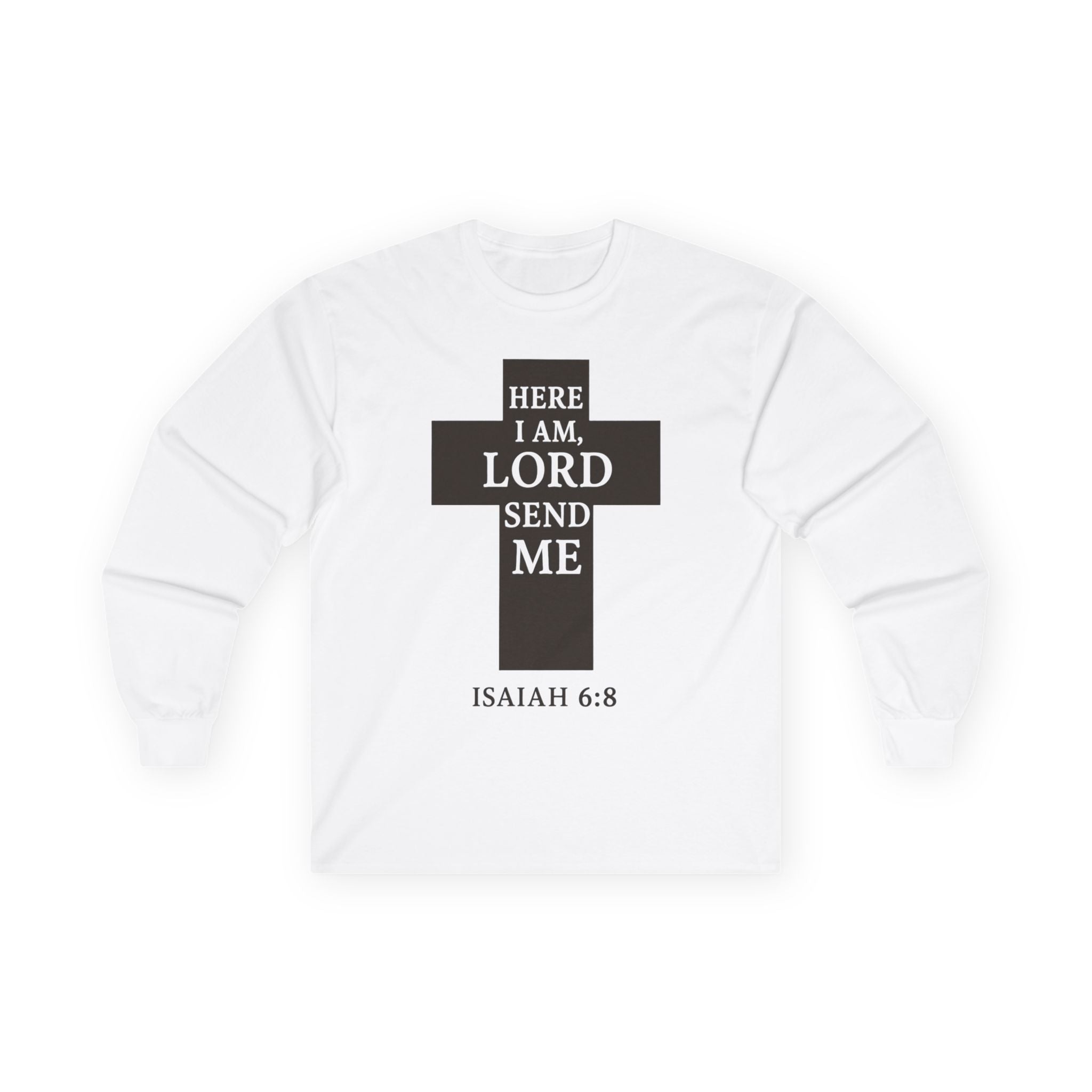 Christian Long Sleeve Tee - 'Here I am Lord, send me'