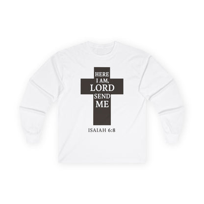 Christian Long Sleeve Tee - 'Here I am Lord, send me'