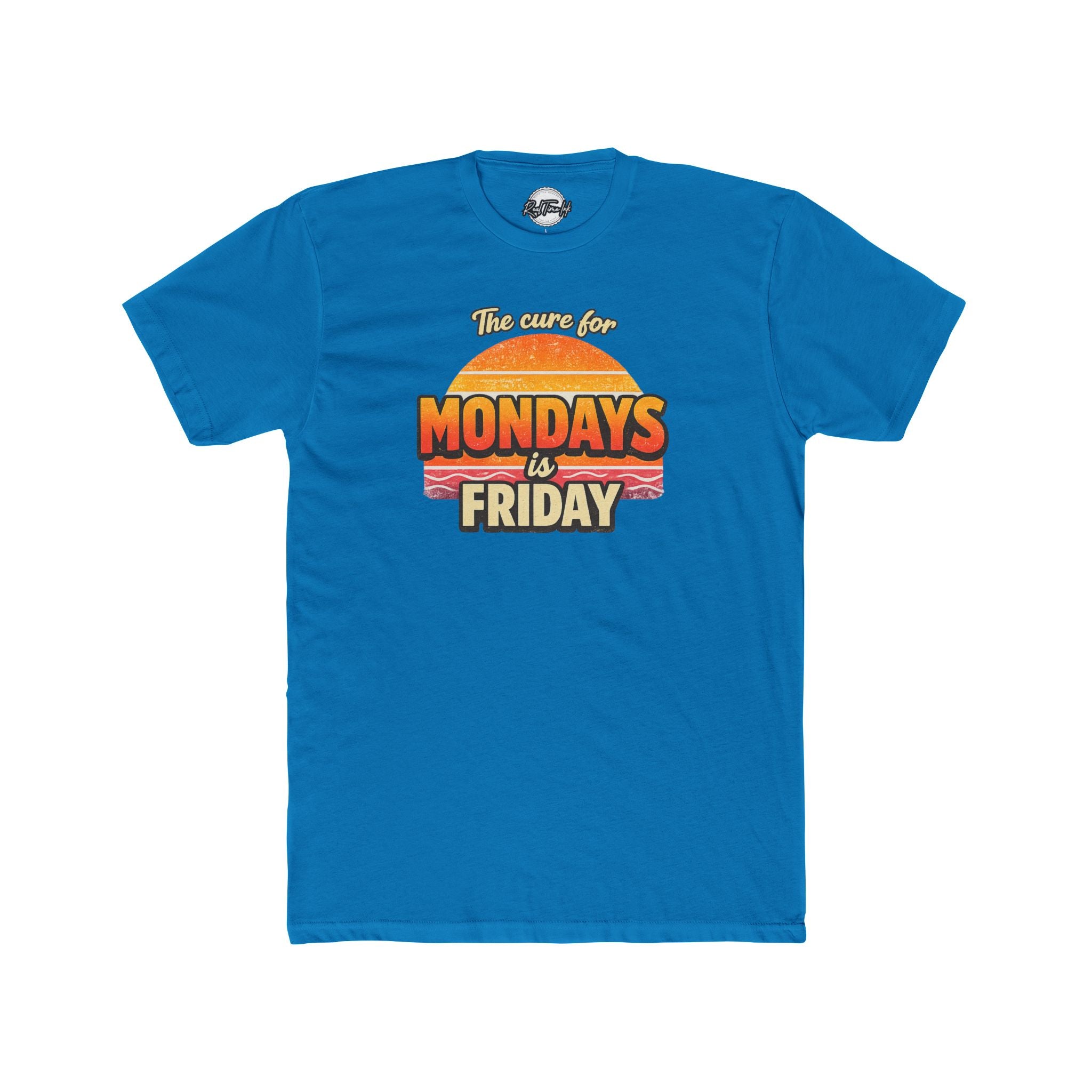 The Cure for Mondays Is Friday – Vintage Retro Sunset T-Shirt