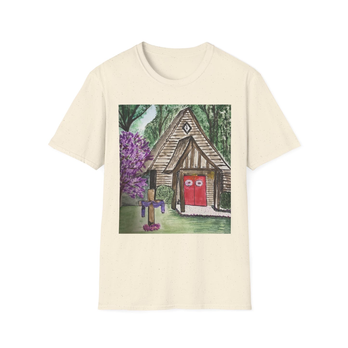 Charming Cottage Art Unisex Softstyle T-Shirt | Cozy and Whimsical Design