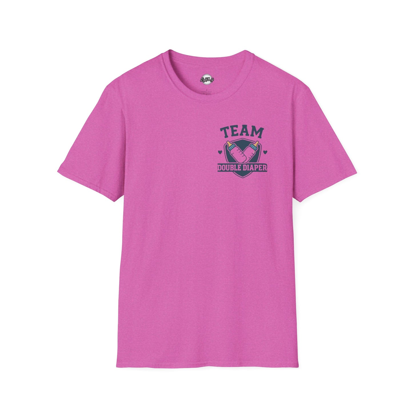 Team Double Diaper T-Shirt - Unisex Softstyle Tee for New Parents