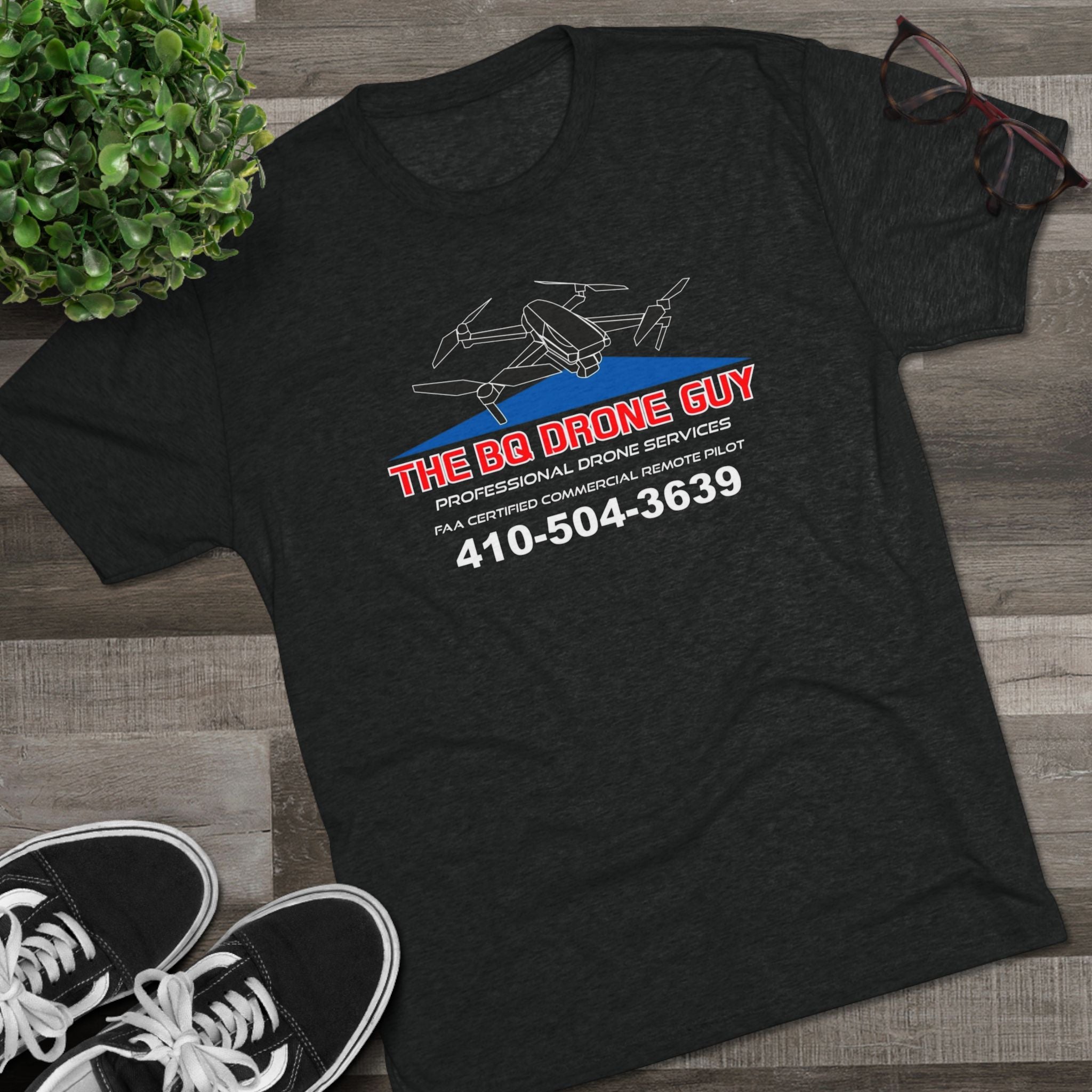 The BQ Drone guy Drone Service T‑Shirt — “The BG Drone Guy” Logo & Phone Number
