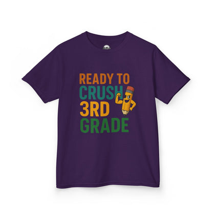 Ready to Crush 3rd Grade Kids Tee, Fun Youth Shirt, Back to School Gift, Classroom Outfit, Inspirational Kids Apparel