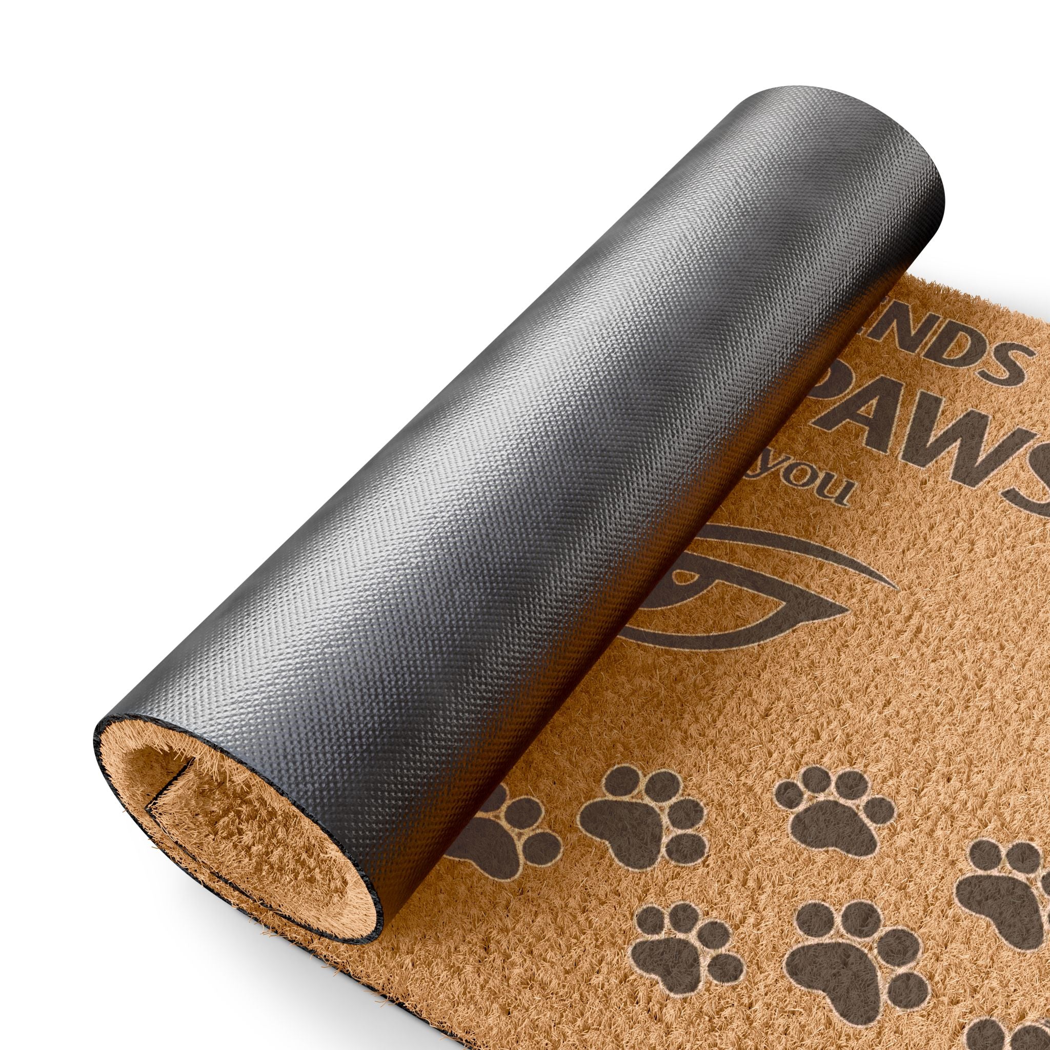 Doormat — "Welcome Friends Wipe Your Paws" Cat Paw Print Welcome Mat