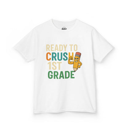 Ready to Crush 1st Grade Kids Tee, Back to School Shirt, Funny Kids T-Shirt, Classroom Apparel, Birthday Gift for Boys