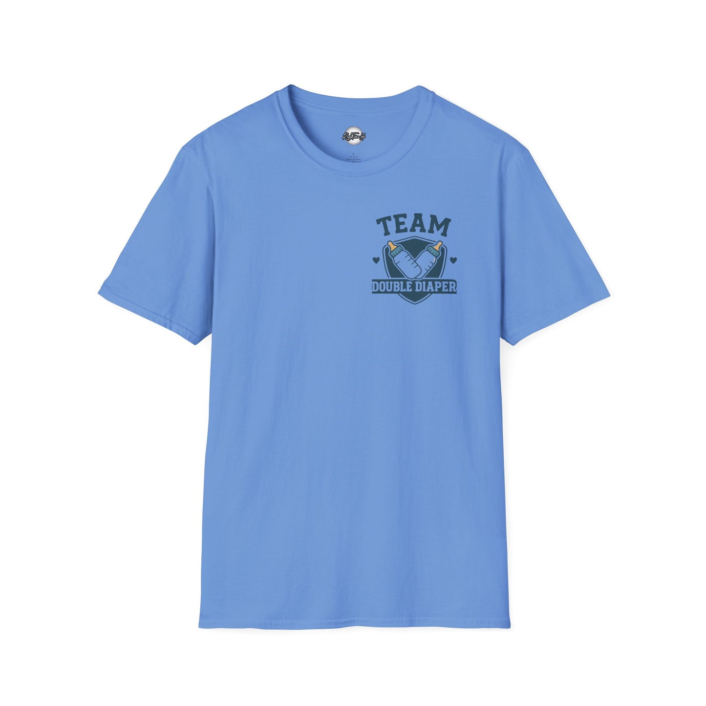 Team Double Diaper T-Shirt - Unisex Softstyle Tee for New Parents