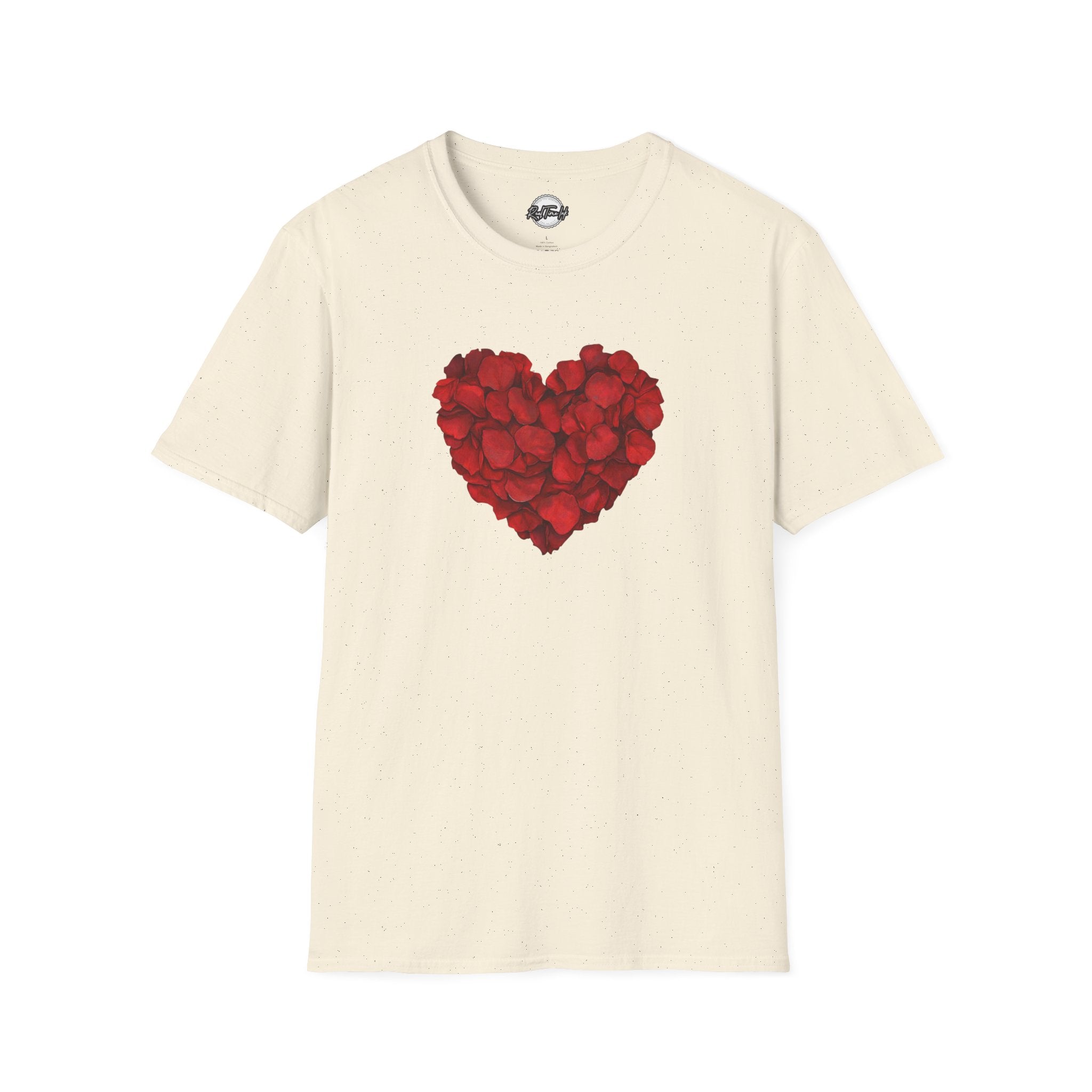 Rose Petal Heart T-Shirt — Romantic Valentine's Day Tee