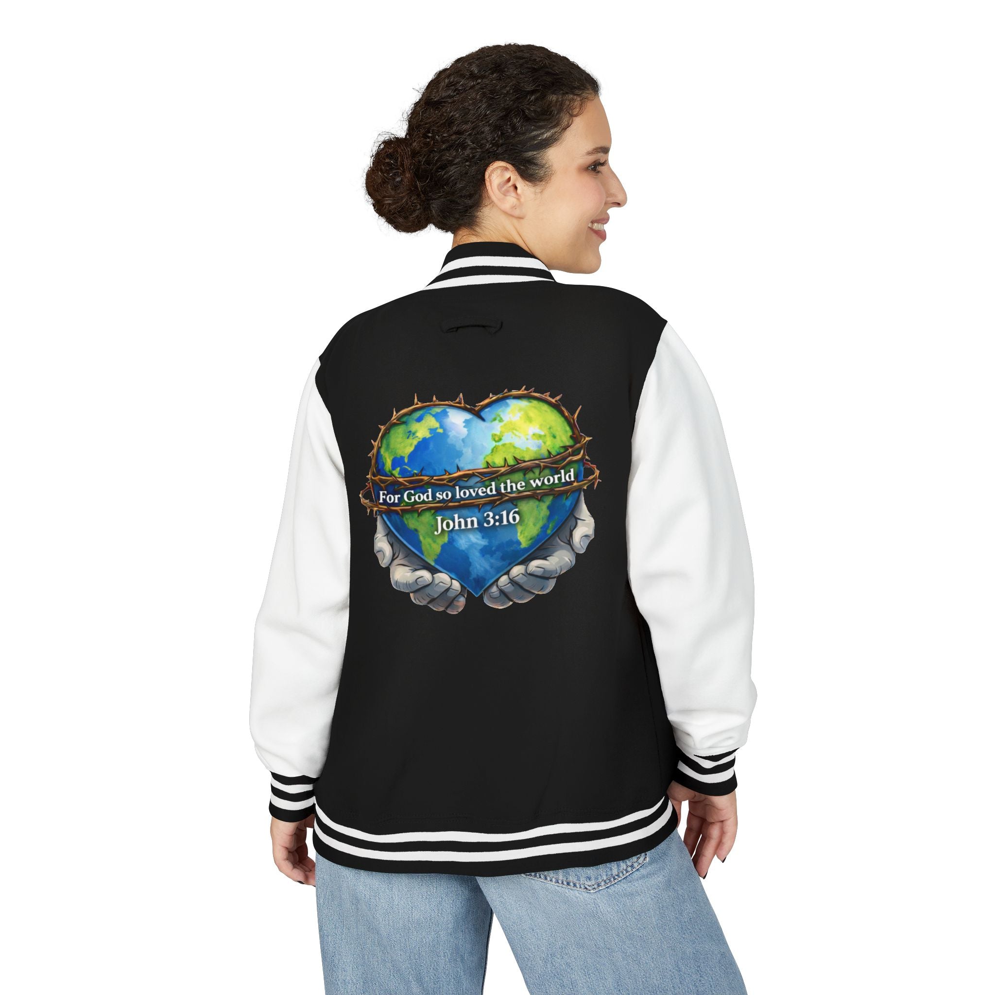 John 3:16 Letterman Jacket — 'God So Loved the World' Varsity Jacket