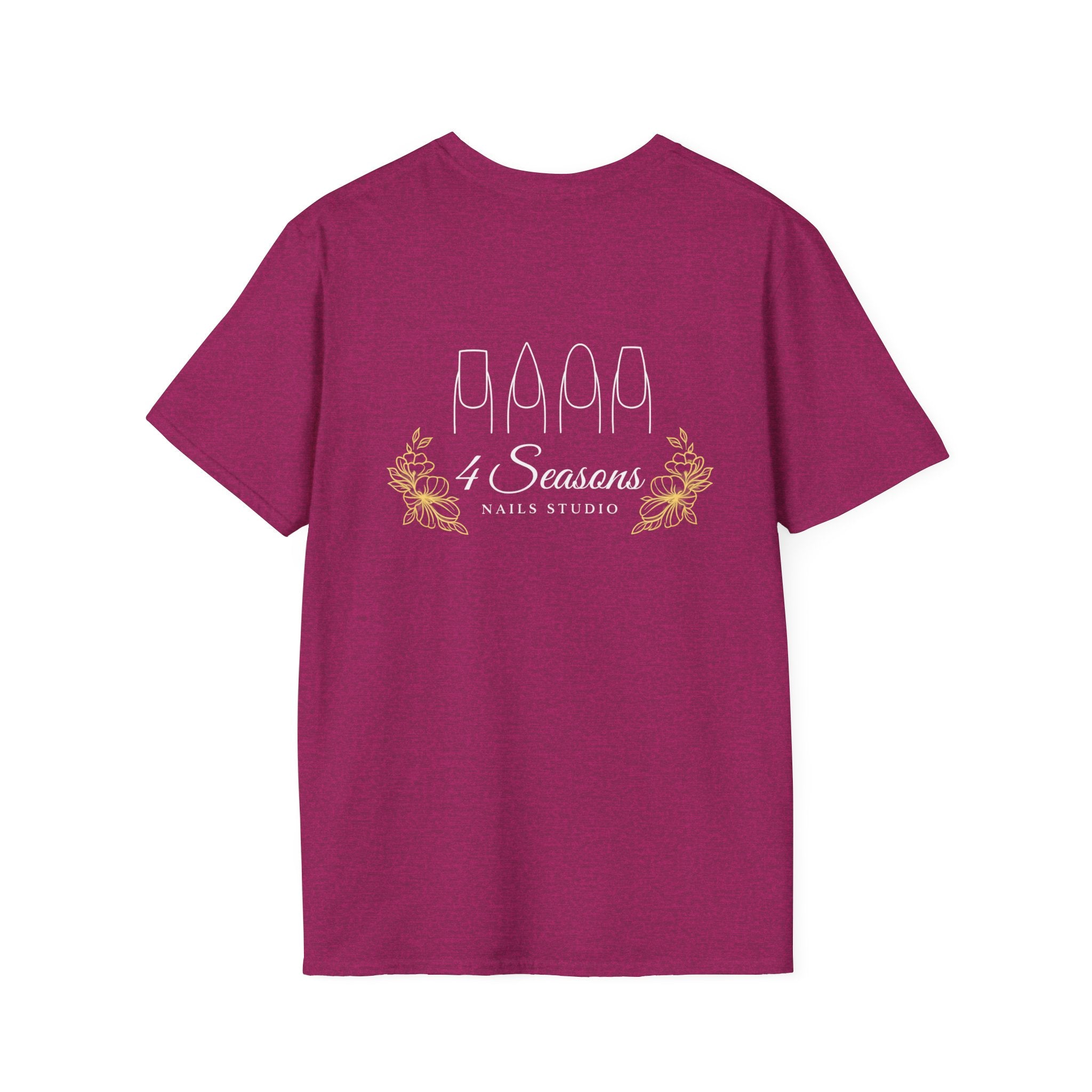 4 Seasons Nails Studio T-Shirt — Nail Tech Logo Tee (Front & Back)