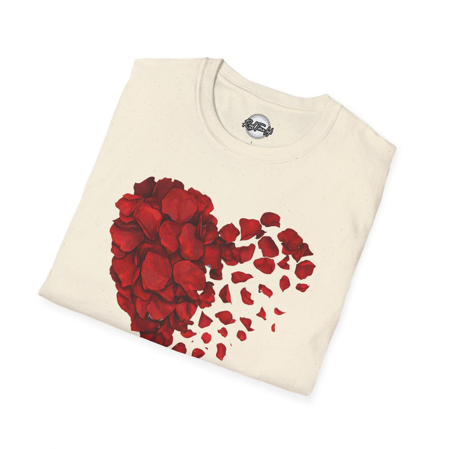 Disintegrating Rose Petal Heart T-Shirt — Floral Heart Design