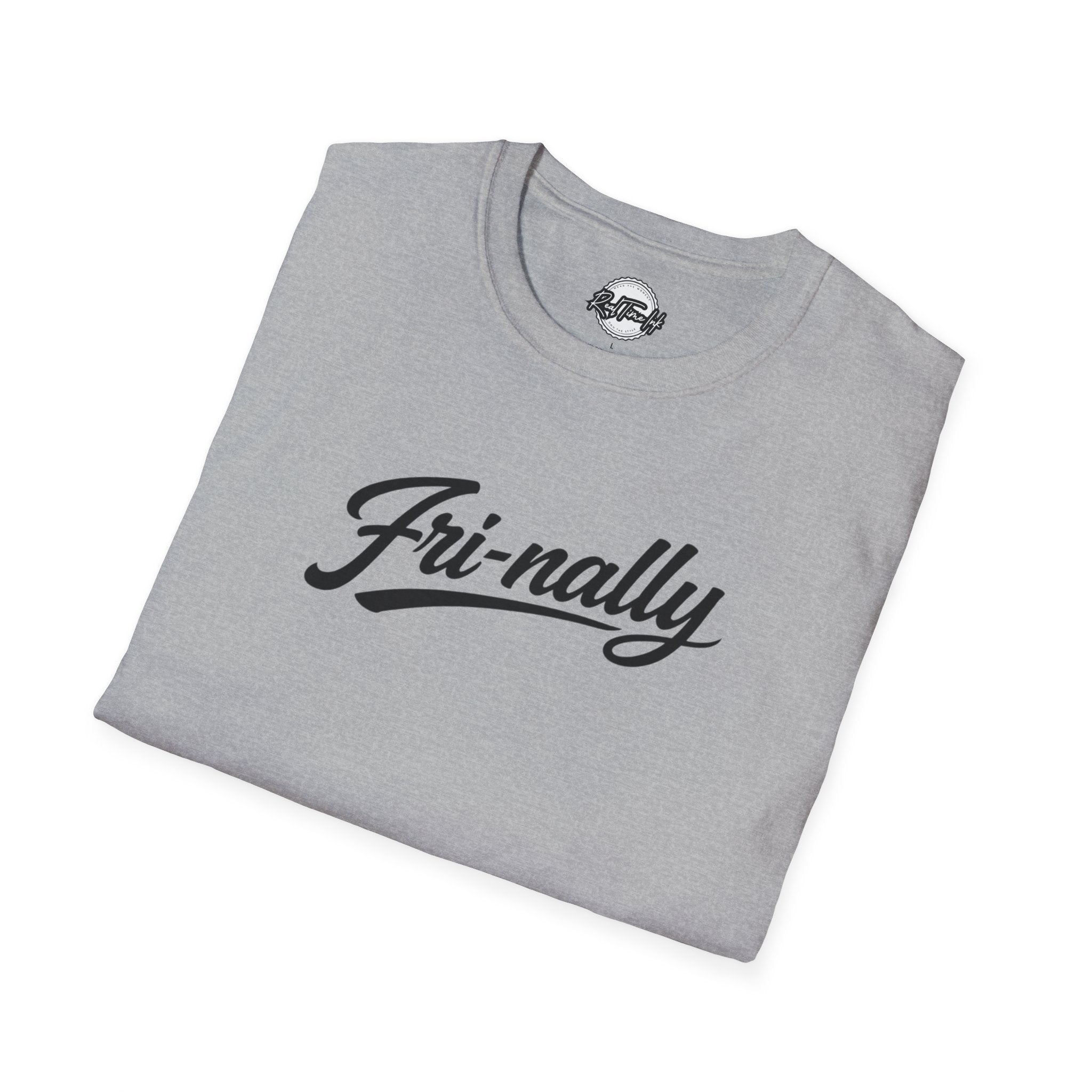 Fri-nally Script T-Shirt — Funny Friday Celebration Tee