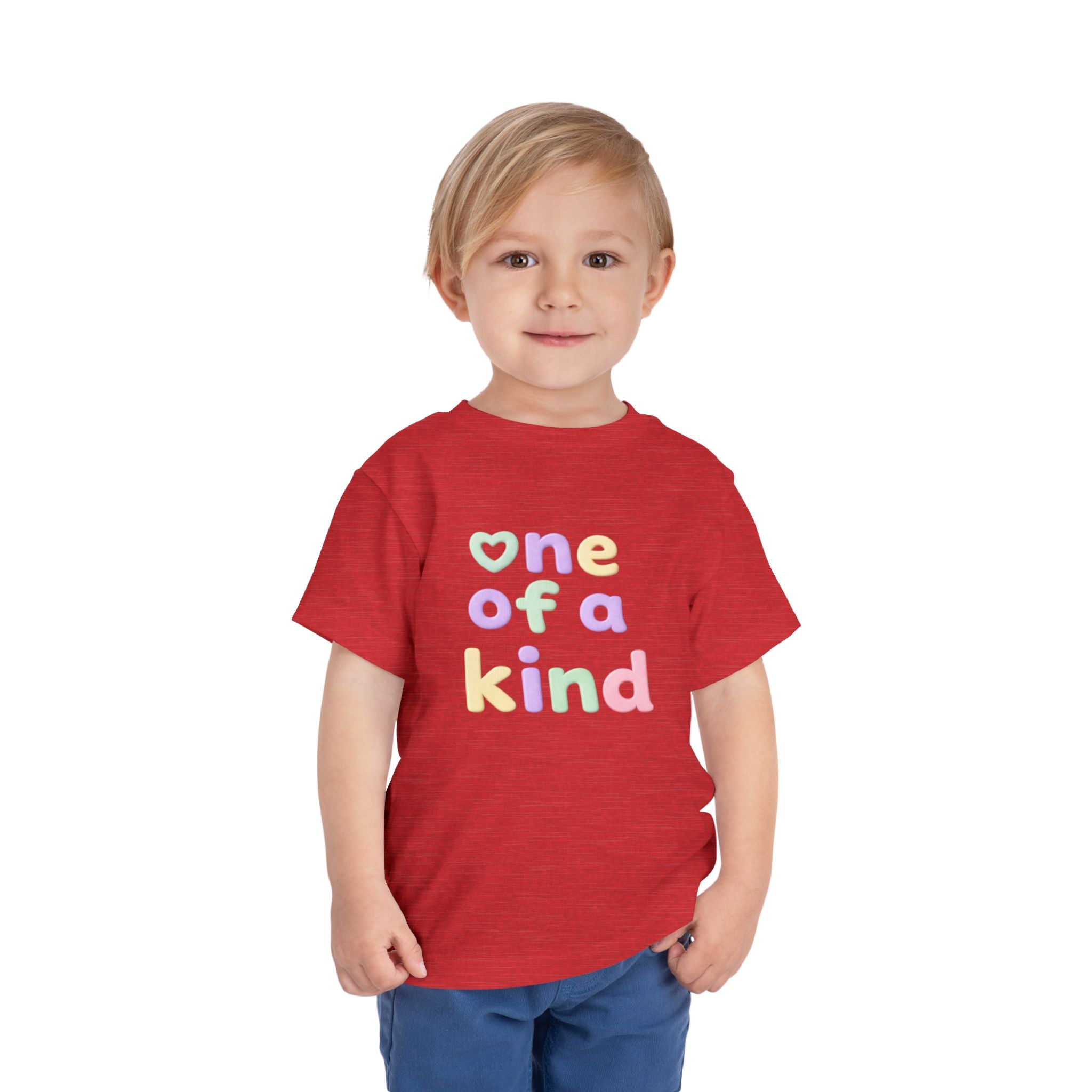 Toddler Tee – "One of a Kind" Pastel Heart Baby Shirt