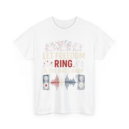 Independence Day Music Tee, Let Freedom Ring Shirt, Patriotic Cotton T-Shirt, Summer Celebration Top, Concert Outfit, Gift for Music Lovers