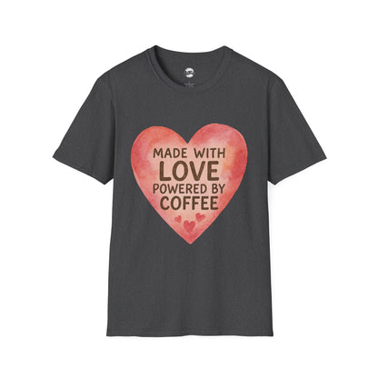 Made with Love Powered by Coffee Unisex Softstyle T-Shirt