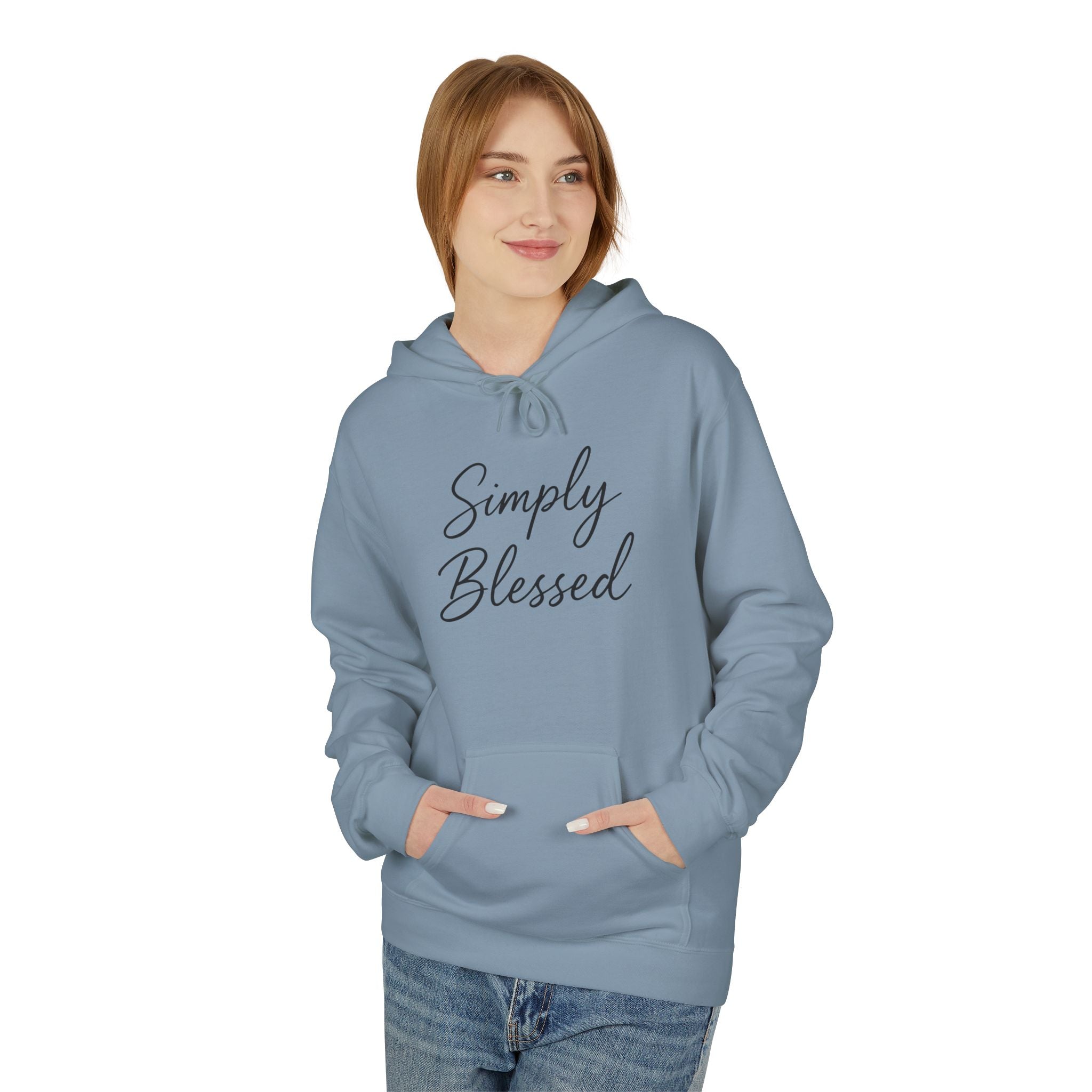 Simply Blessed Unisex Fleece Hoodie - Cozy Spiritual Apparel