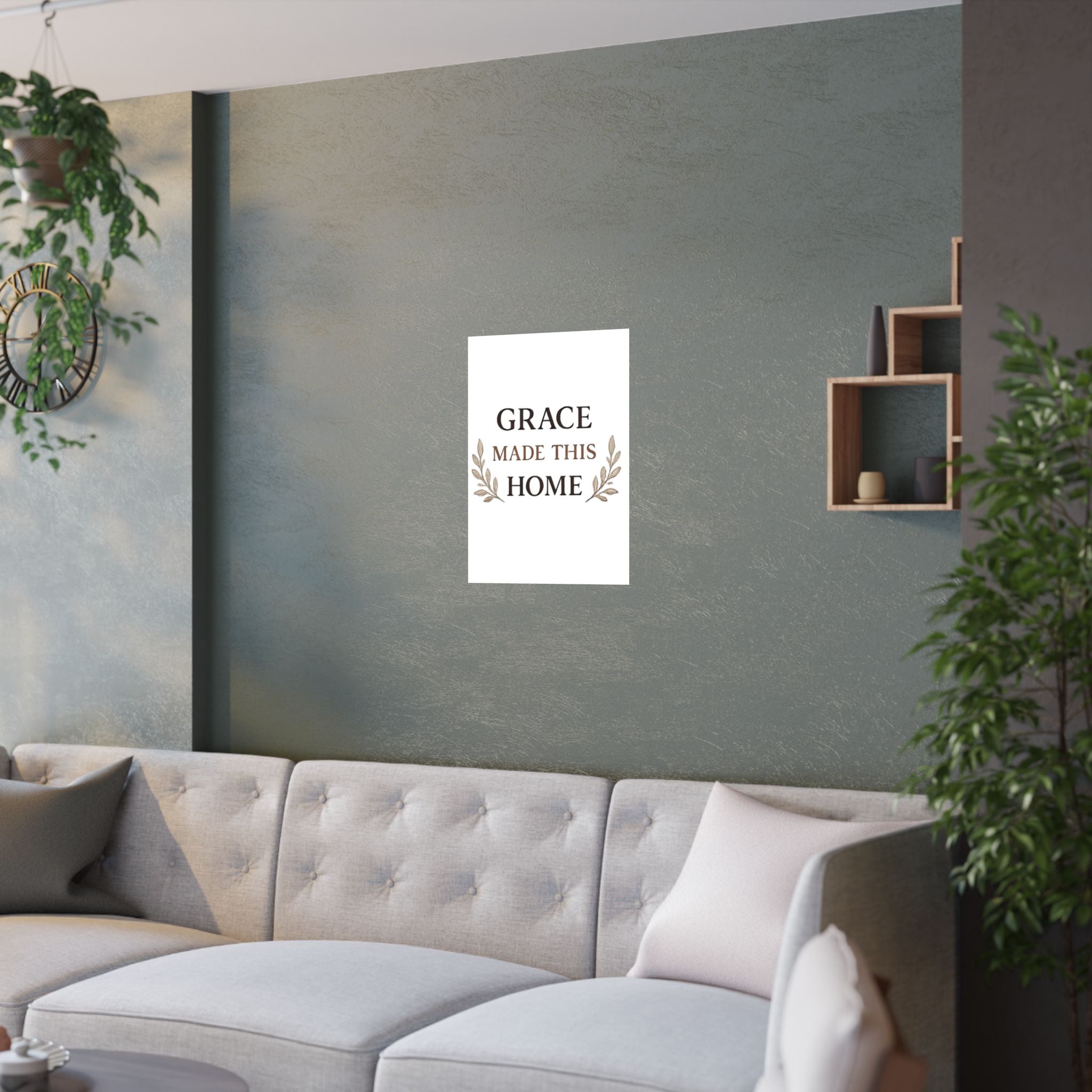 Grace Made This Home Satin Poster — Inspirational Faith Wall Art